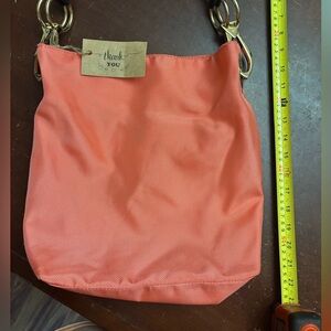 Coral peach JPK Paris 75 tote shoulder bag excellent gold heavy hardware floral
